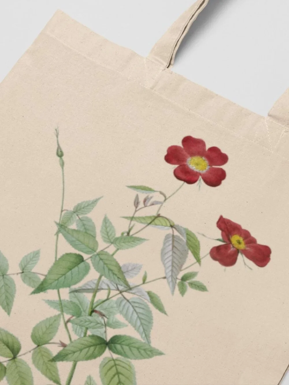 Indian Rose Vintage Floral Print Graphic Canvas Tote Bag